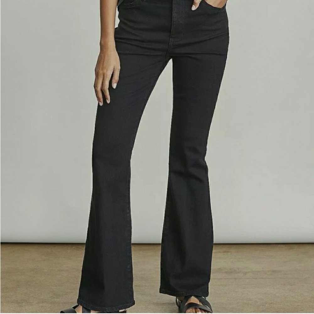 Elizabeth and James High Rise Flare Jeans Deep Black Size 14 / 32